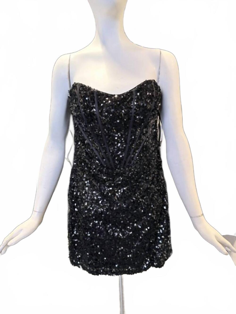 NEW ALYCE PARIS women's strapless mini dress in black